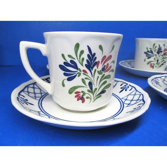 Johnson Brothers Provincial Set Of 4 Cups And 4 Saucers VGC No Issues - Picture 2 of 7